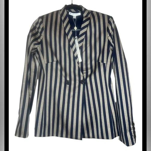 NWT Jonathan Simkhai Structured Stripe Blazer Jacket SIZE 4
